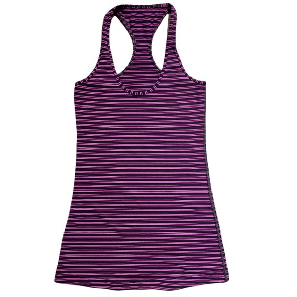 Lululemon Cool Racerback - Double Trouble Stripe Ultra Violet Black Grape - Picture 8 of 8